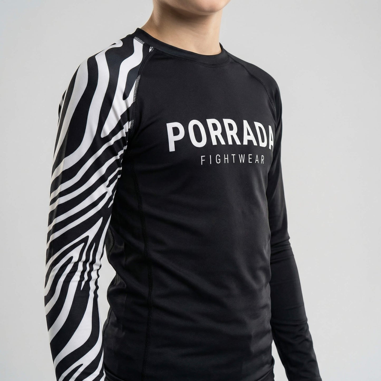 IBJJF WHITE RANKED KIDS RASH GUARD