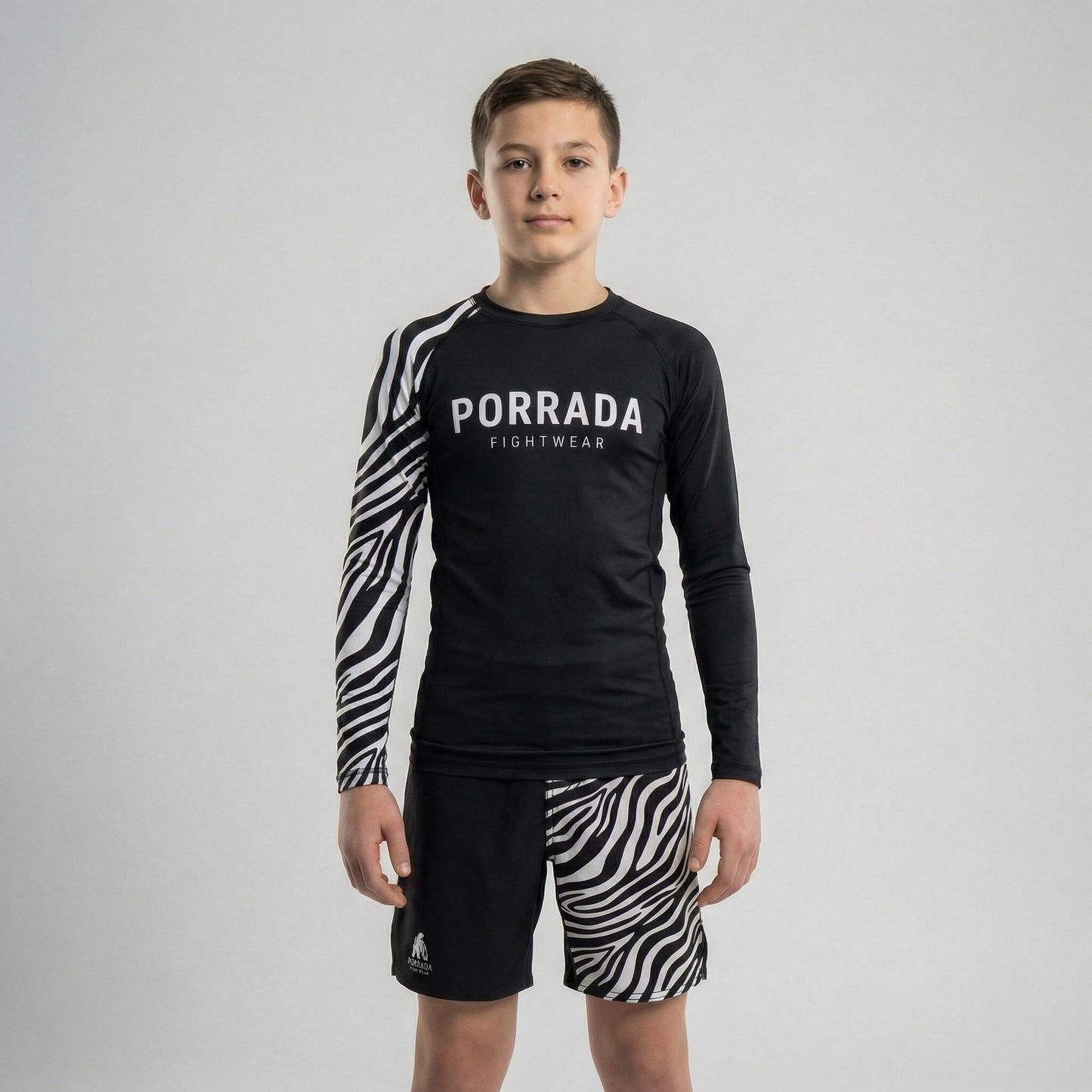 IBJJF WHITE RANKED KIDS RASH GUARD