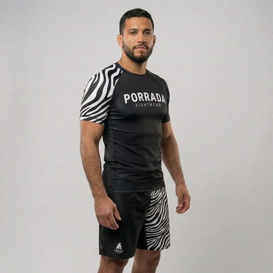 IBJJF WHITE RANKED SHORT SLEEVE RASH GUARD