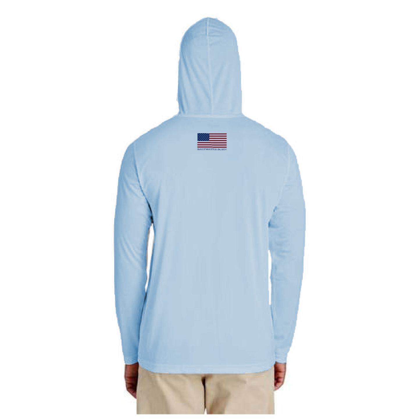 Orange and Blue Long Sleeve UPF 50+ Dry-Fit Hoodie