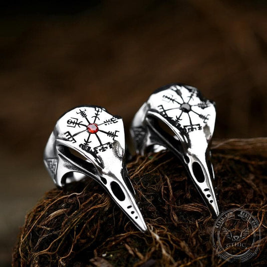 Icelandic Vegvisir Raven Stainless Steel Ring