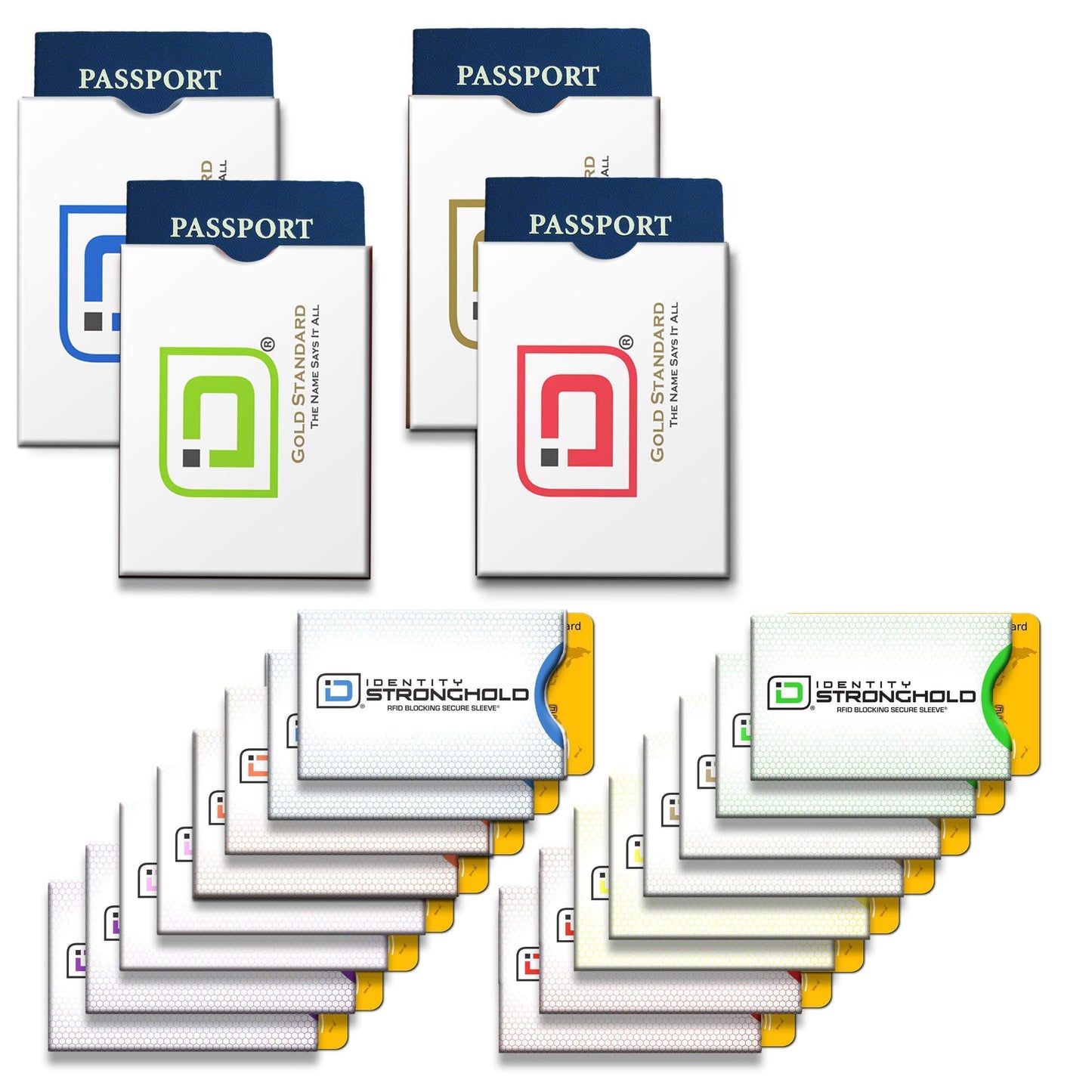 RFID Blocking Credit Card and Passport Sleeves - Honeycomb 20 Pack
