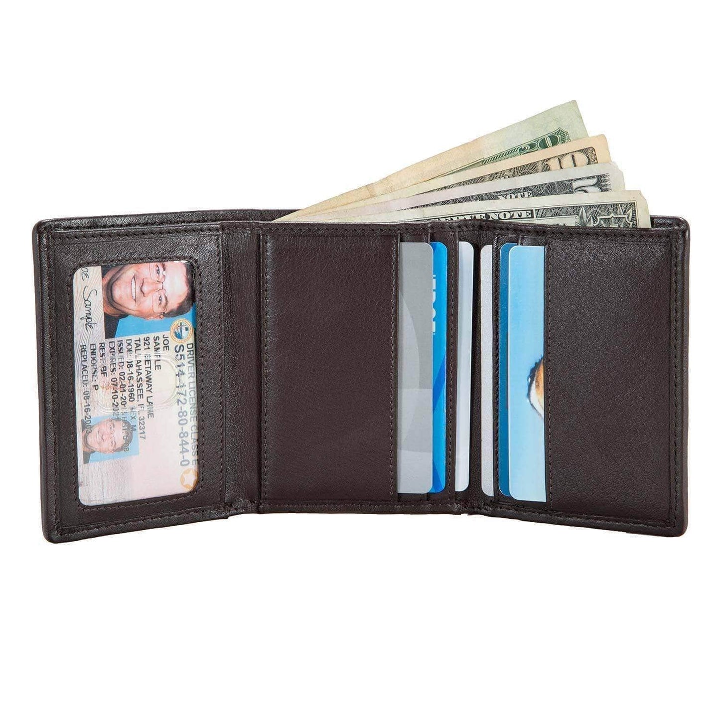 Men's Slim RFID Trifold Wallet with ID