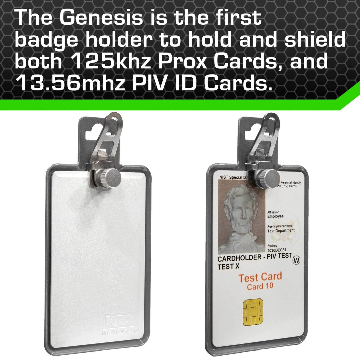 All Metal Magnetic Badge Holder - RFID Secure Badge Holder Genesis™ with BloxProx™