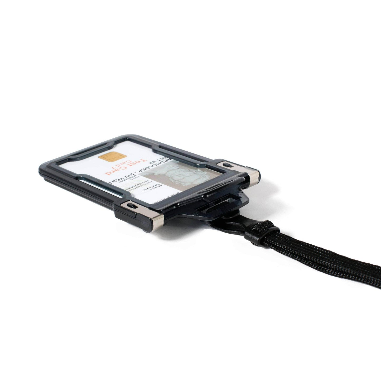 Secure Badge Holder Classic Vertical 1 ID Card Holder, and Lanyard Bundle