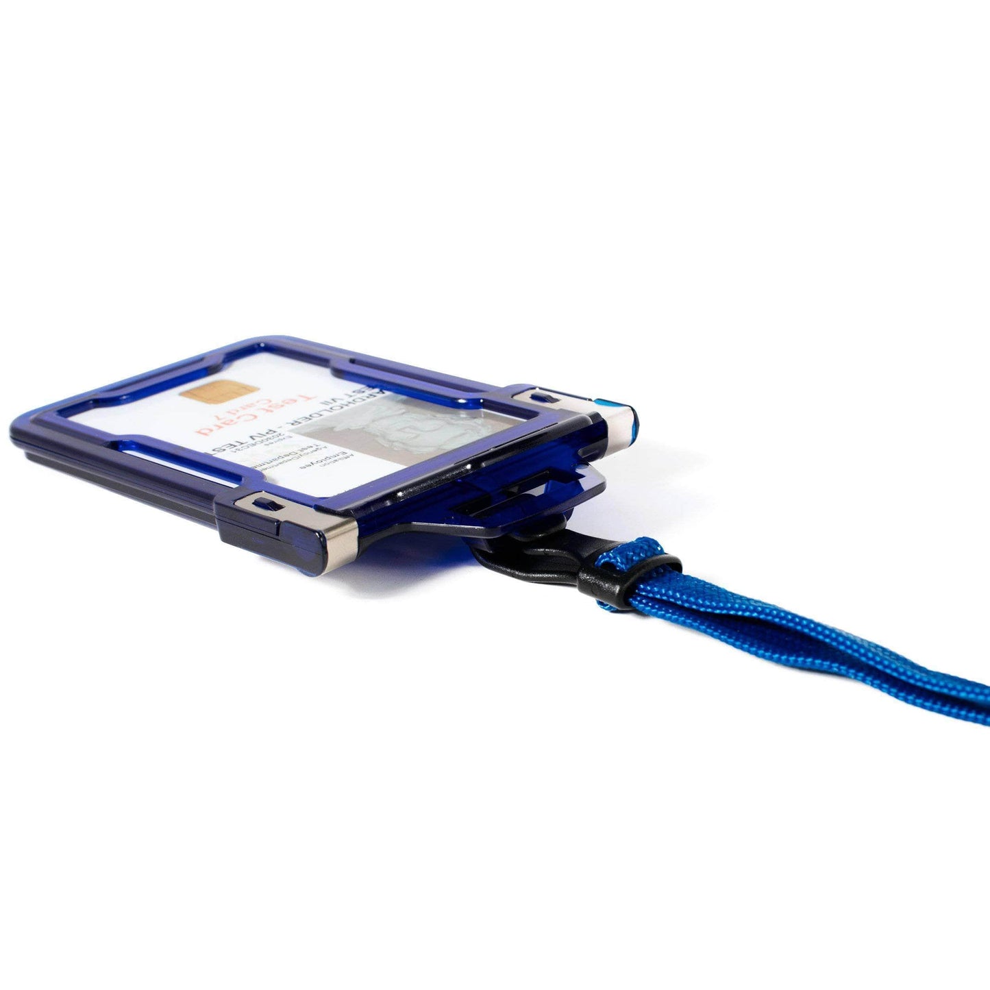 Secure Badge Holder Classic Vertical 1 ID Card Holder, and Lanyard Bundle