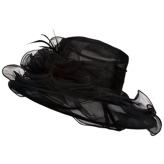 Iridescent Polyester Roses Organza Hat