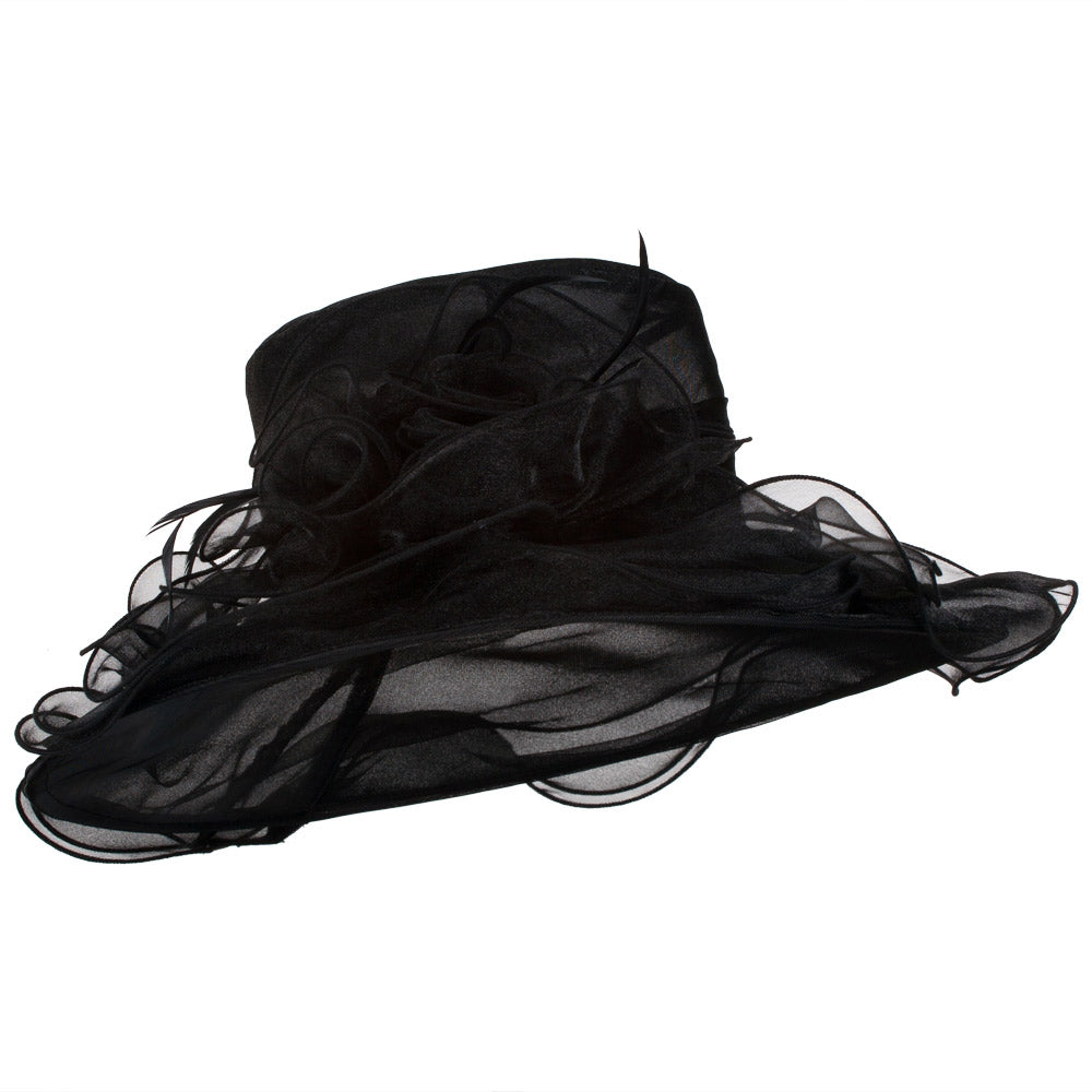 Iridescent Polyester Roses Organza Hat