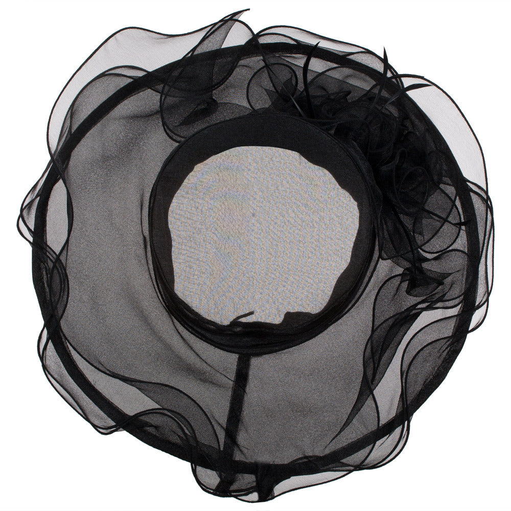 Iridescent Polyester Roses Organza Hat