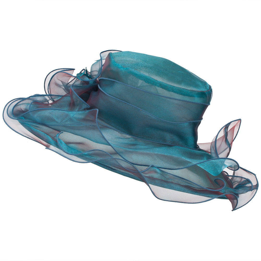 Iridescent Polyester Roses Organza Hat