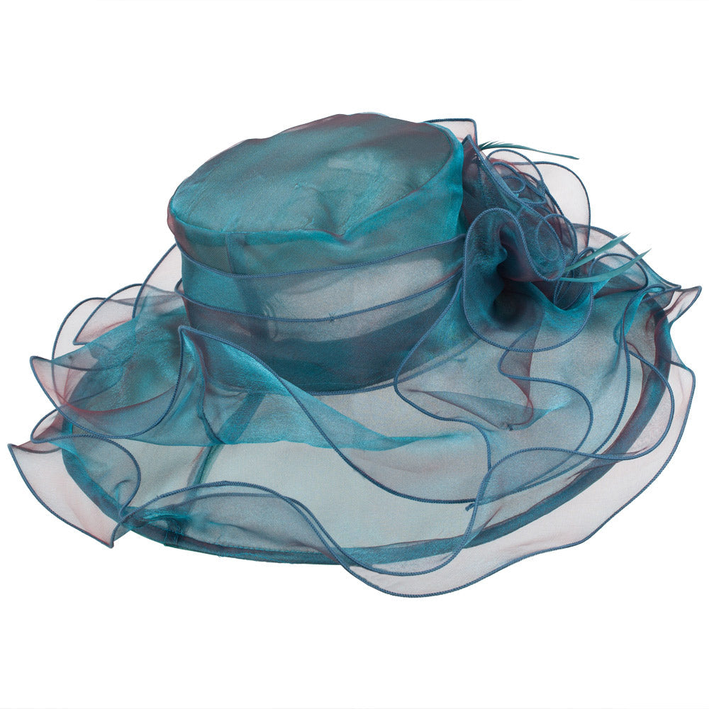 Iridescent Polyester Roses Organza Hat