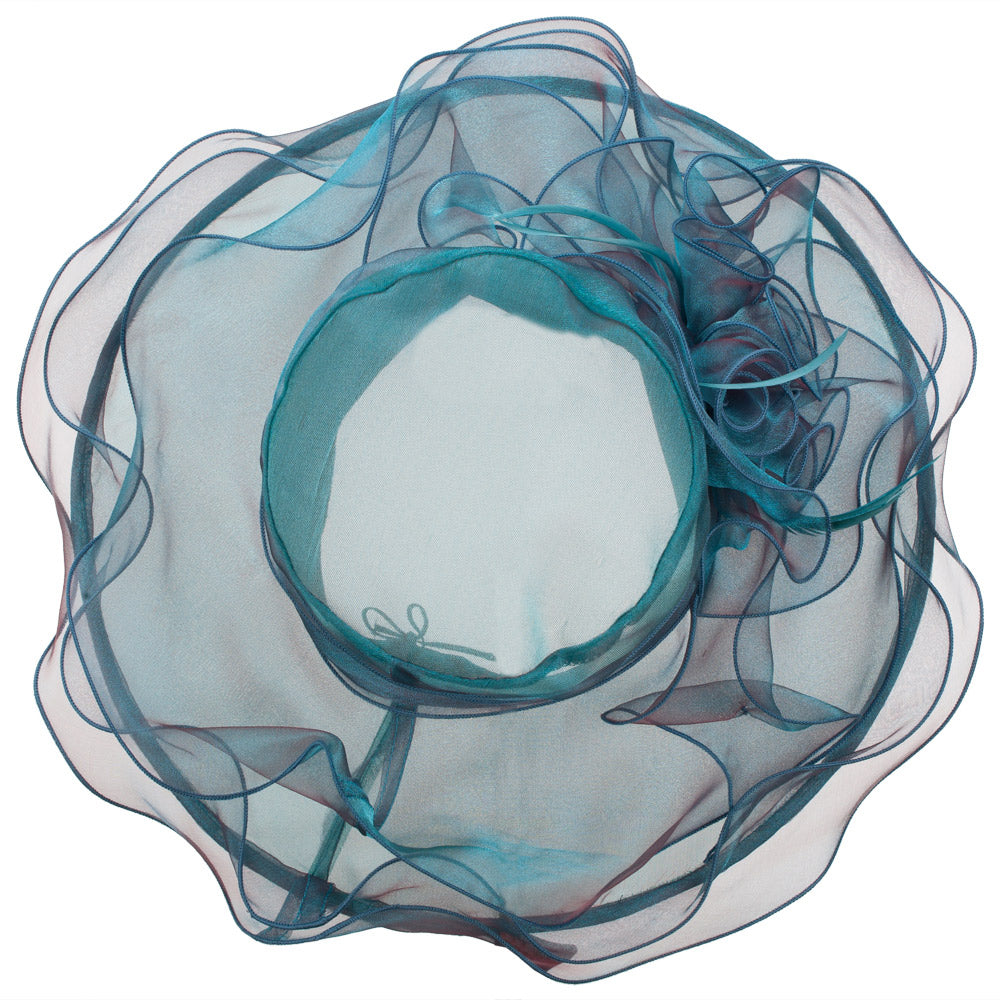 Iridescent Polyester Roses Organza Hat