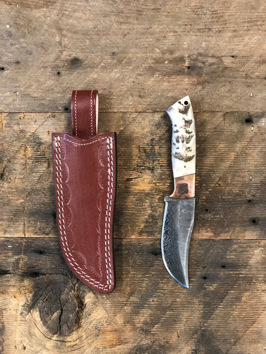 Custom Handmade Damascus Steel Skinning Knife