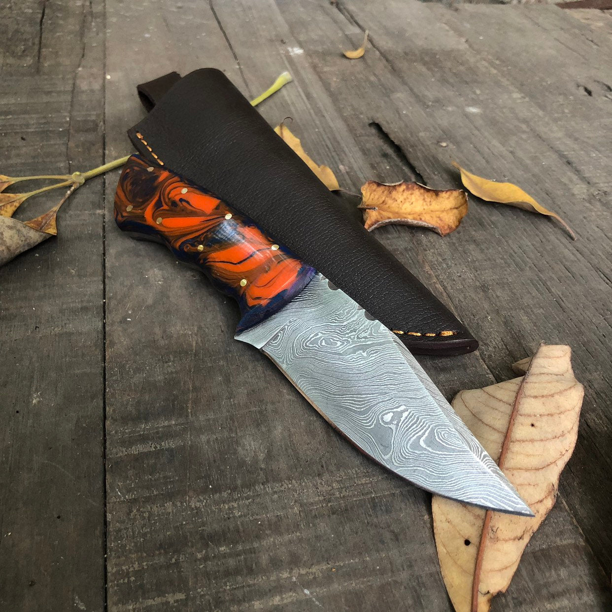 Damascus Steel Hunting Skinning Knife