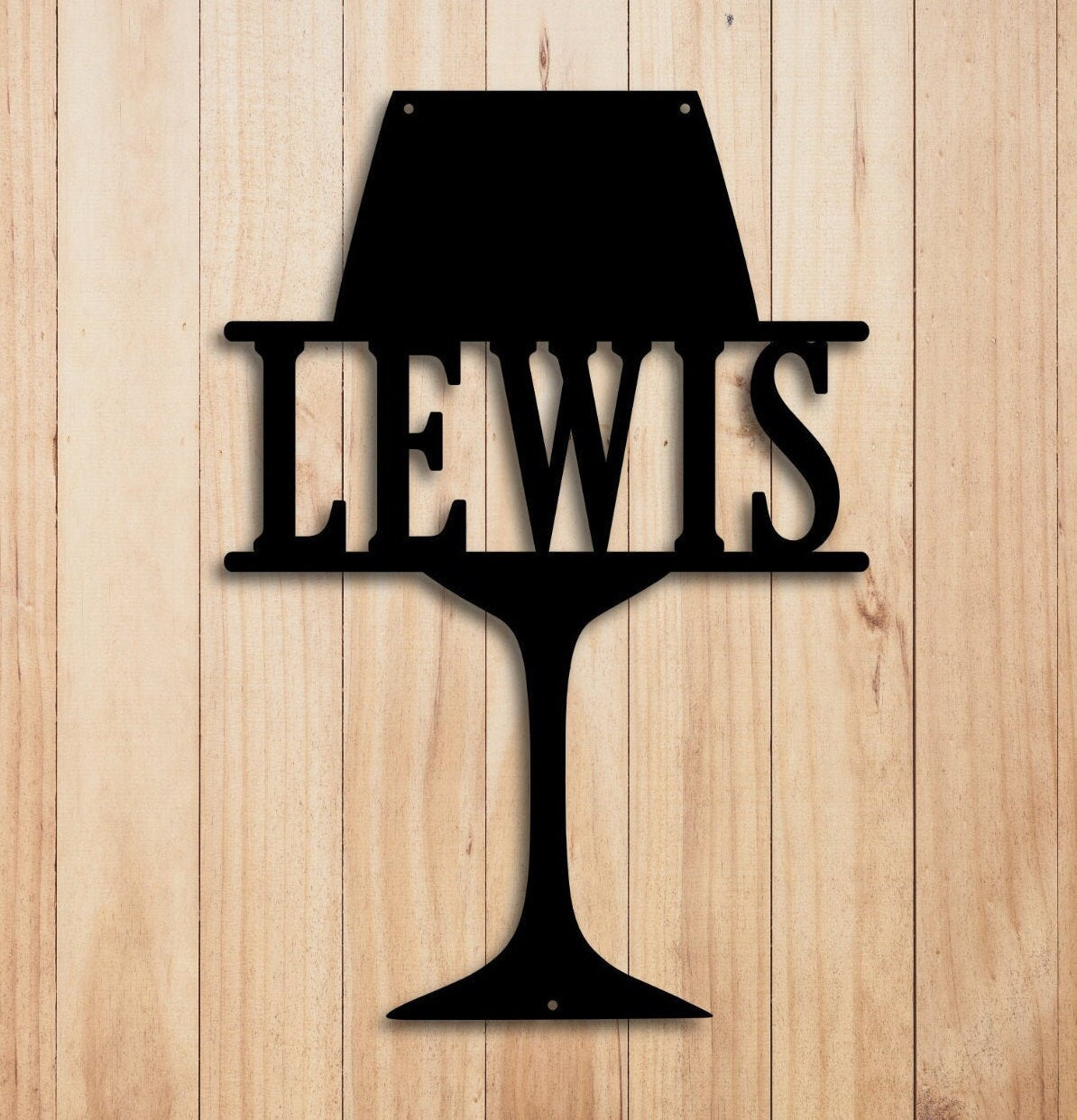 Wine Glass Custom Metal Sign, Monogramed Metal Sign, Bar Decor, Home Decor, Kitchen Decor, Wine Bar, Custom Metal Sign, Wine Time, Home Bar