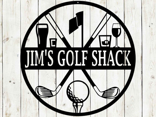 Golf 19th Hole Custom Name Metal Sign
