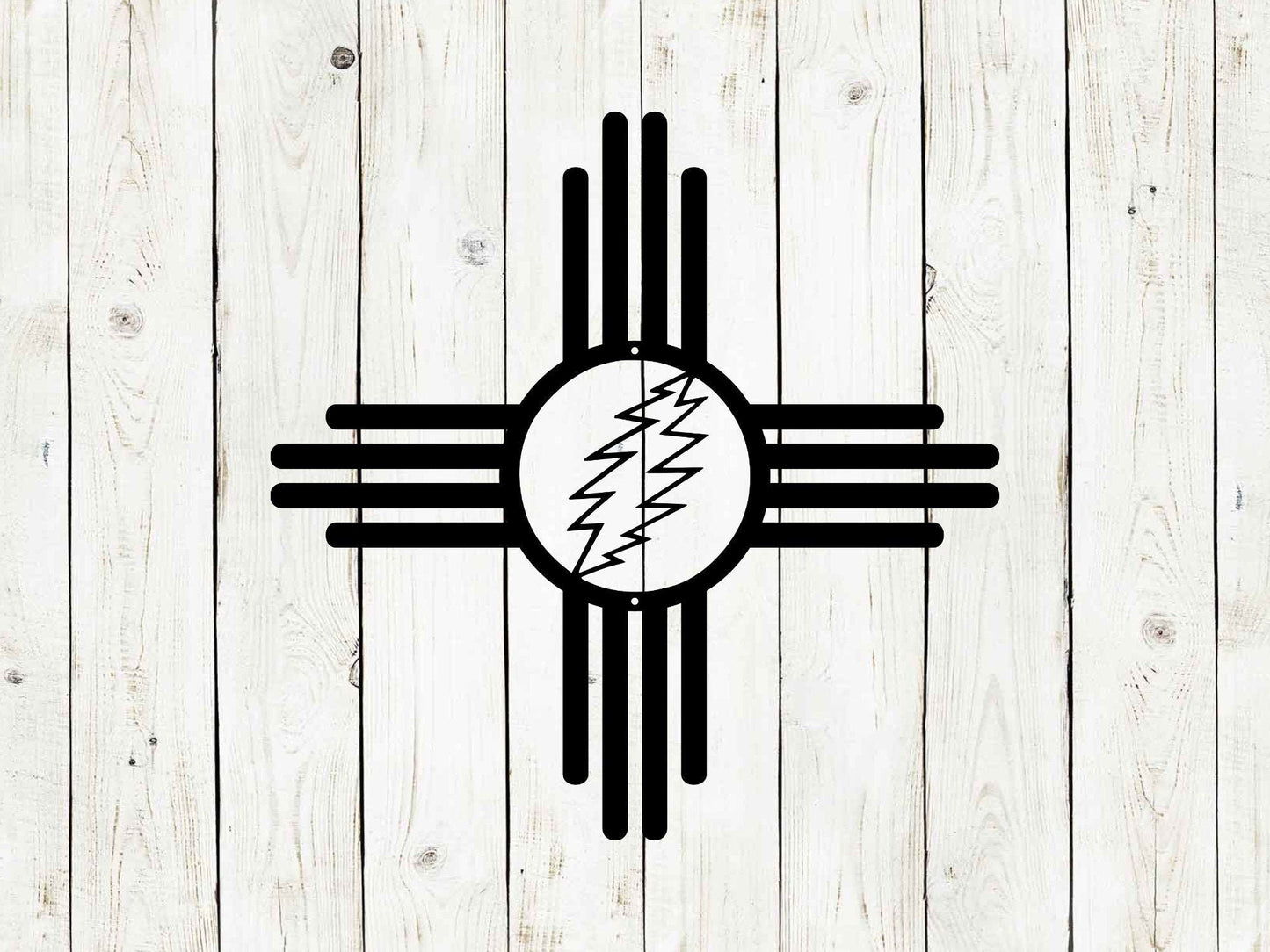 Zia Sun Lightning Metal Sign | Southwest Wall Decor