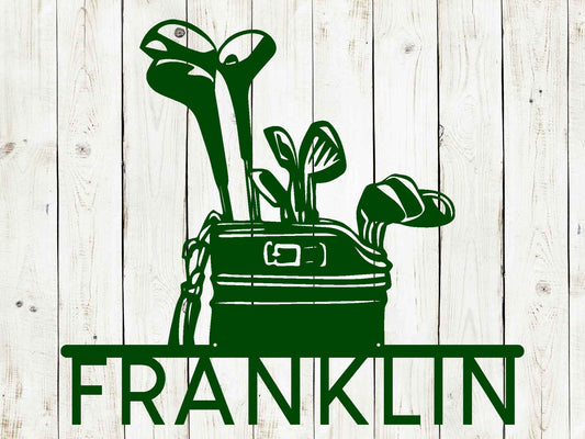Golf Bag Custom Name Metal Sign