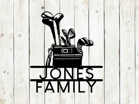 Golf Bag Custom Name Metal Sign