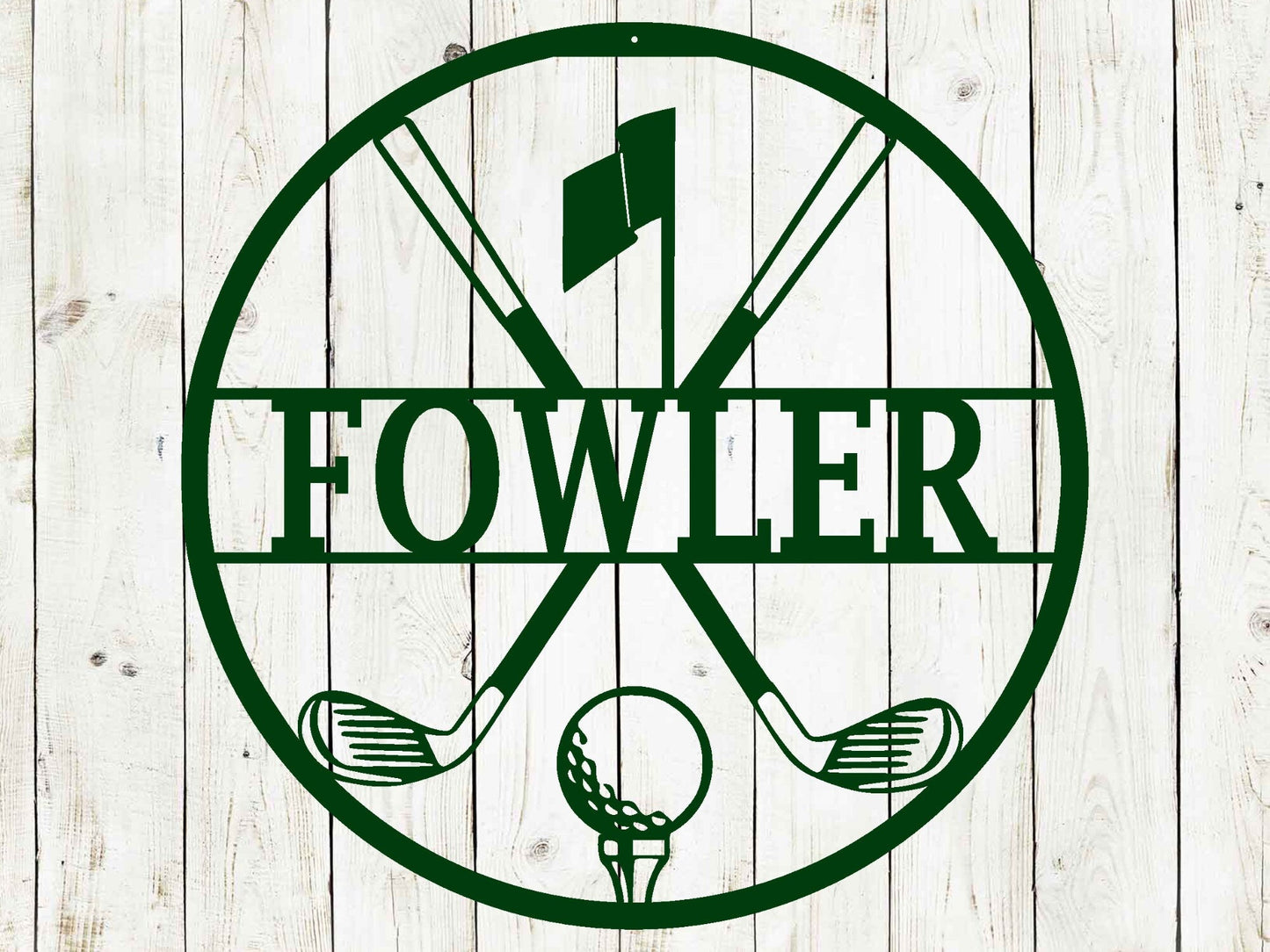Personalized Golf Metal Sign | Custom Golf Monogram Wall Art