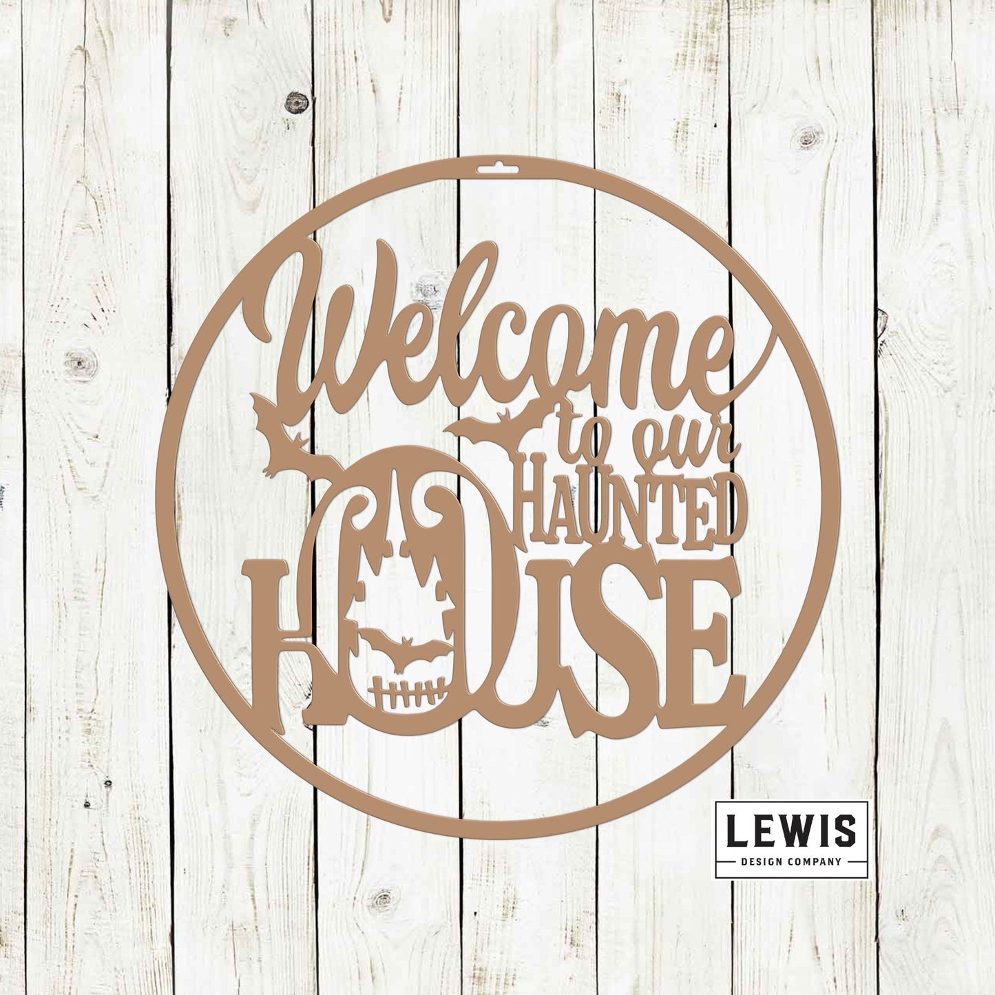 Welcome to Our Haunted House Metal Halloween Door Hanger, Halloween Decor, Fall Wreath, Haunted House Sign, Metal Art, Halloween Decoration