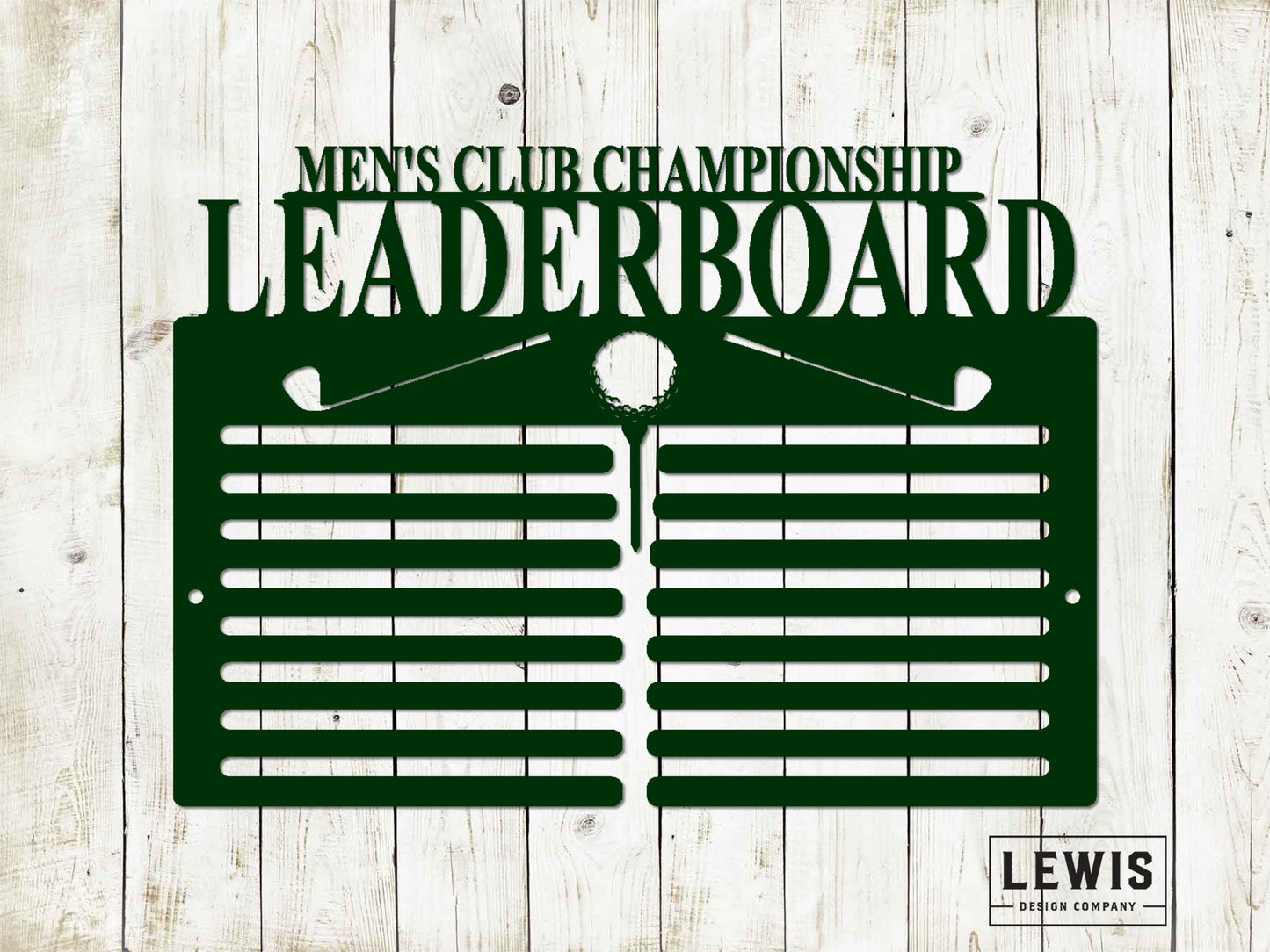Golf Scorecard Display With Clubs Custom Name Metal Sign