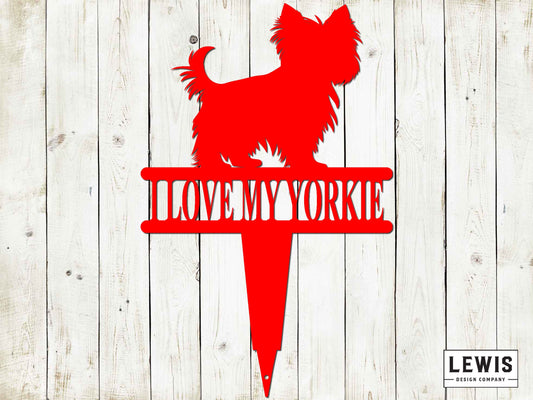 Yorkshire Terrier Yard Stake with Custom Name, Yorkie Sign, Custom Metal Stake, Dog Lovers, Dog Sign, Custom Name Dog Sign, Yorkshire