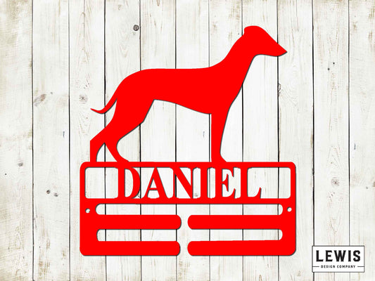 Whippet Leash Hanger with Custom Name, Metal Sign, Whippet, Custom Metal sign, Whippet Sign, Dog Lovers, Dog Sign, Dog Leash Hanger