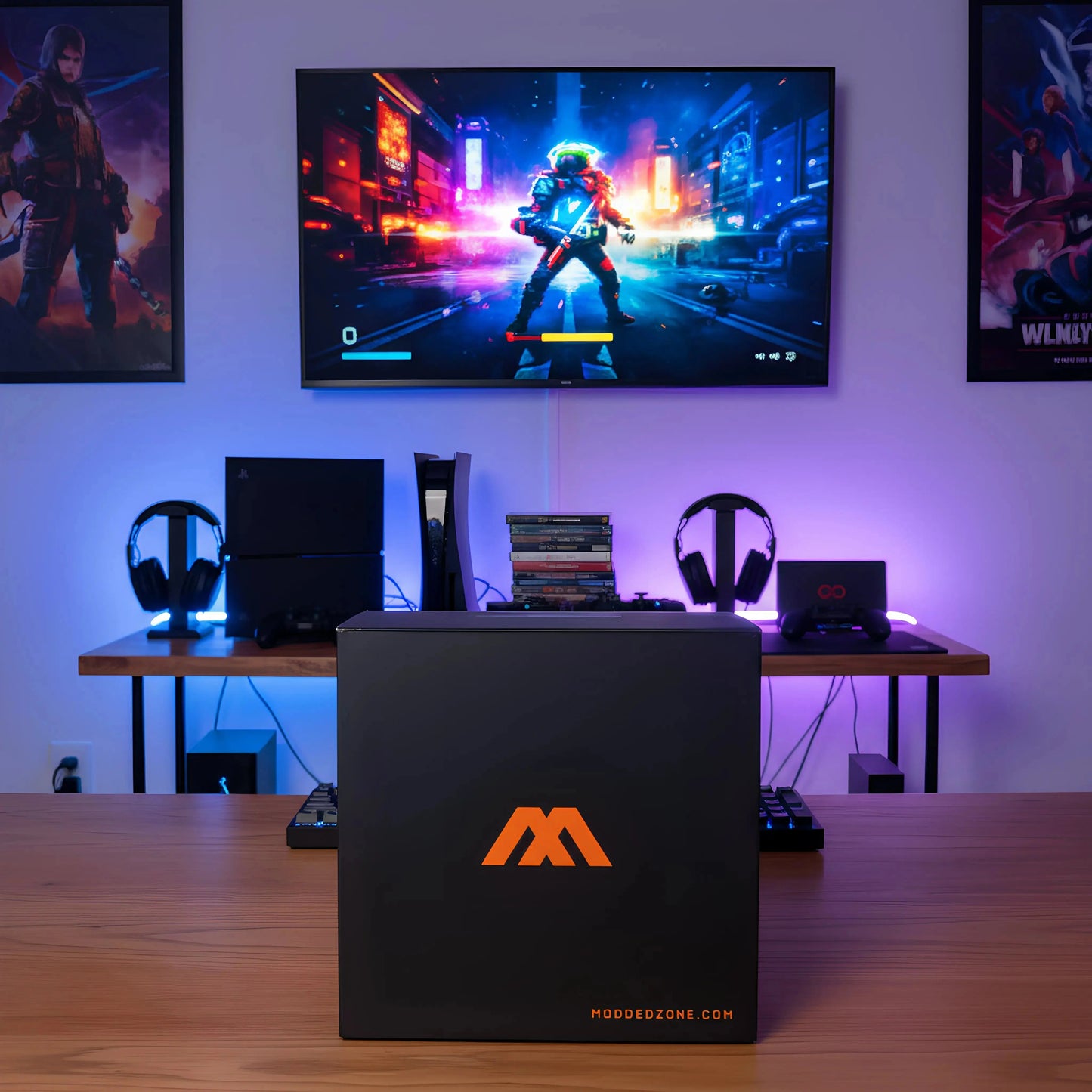 MODDEDZONE MIDNIGHT BLACK PS5 CUSTOM MODDED CONTROLLER