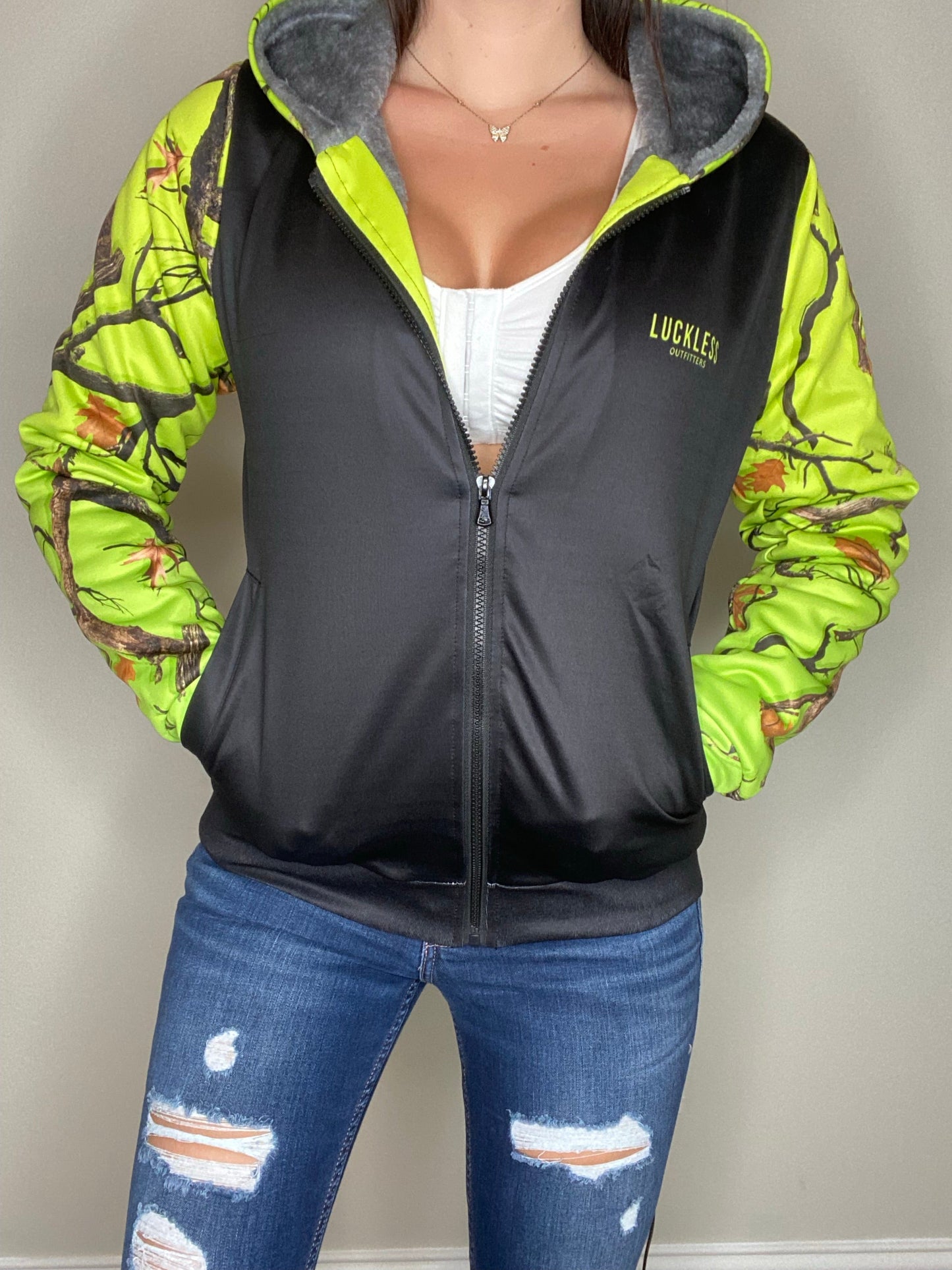 Hi-Vis Camo HEAVY ZIP FLEECE HOODIE