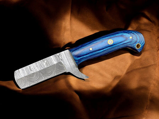 Handcrafted Bull Cutter Knife - Damascus Steel Blade