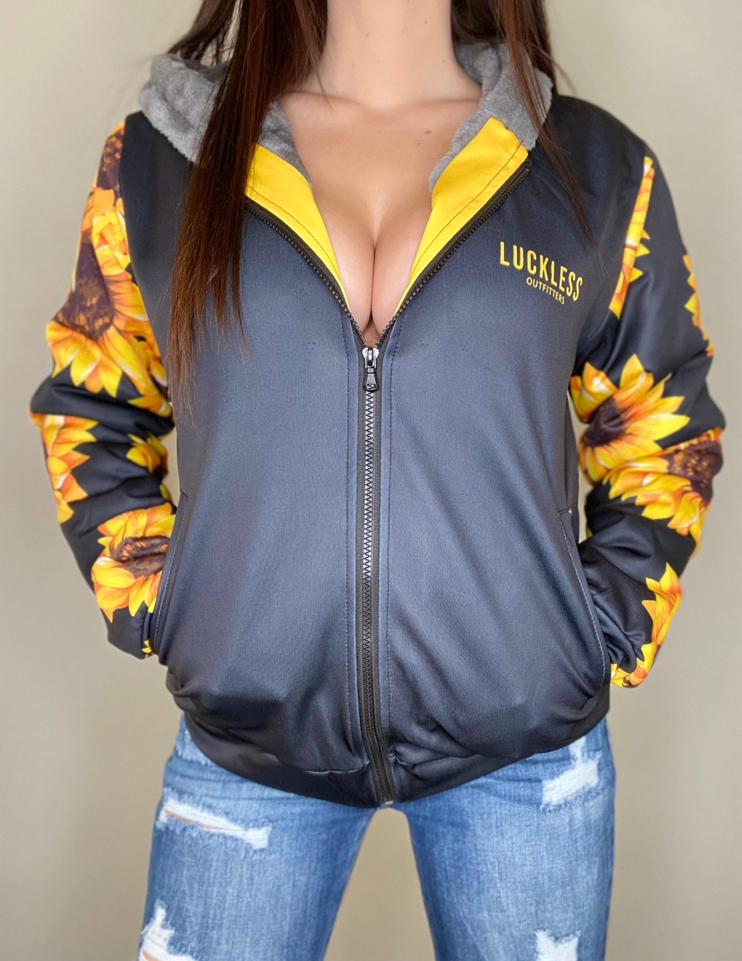 SUNFLOWER HEAVY ZIP FLEECE HOODIE