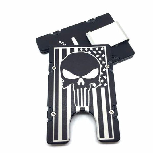 American Flag with Punisher - BilletVault Aluminum Wallet