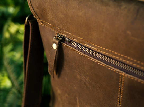 Crazy Horse Leather Messenger Bag