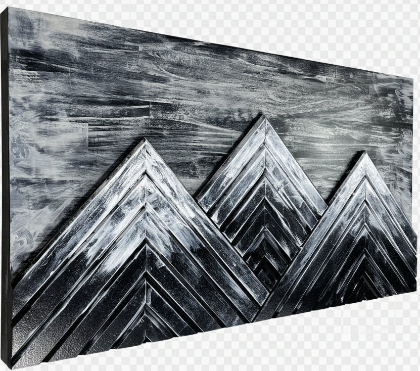 Black & White Mountain Art Biometric