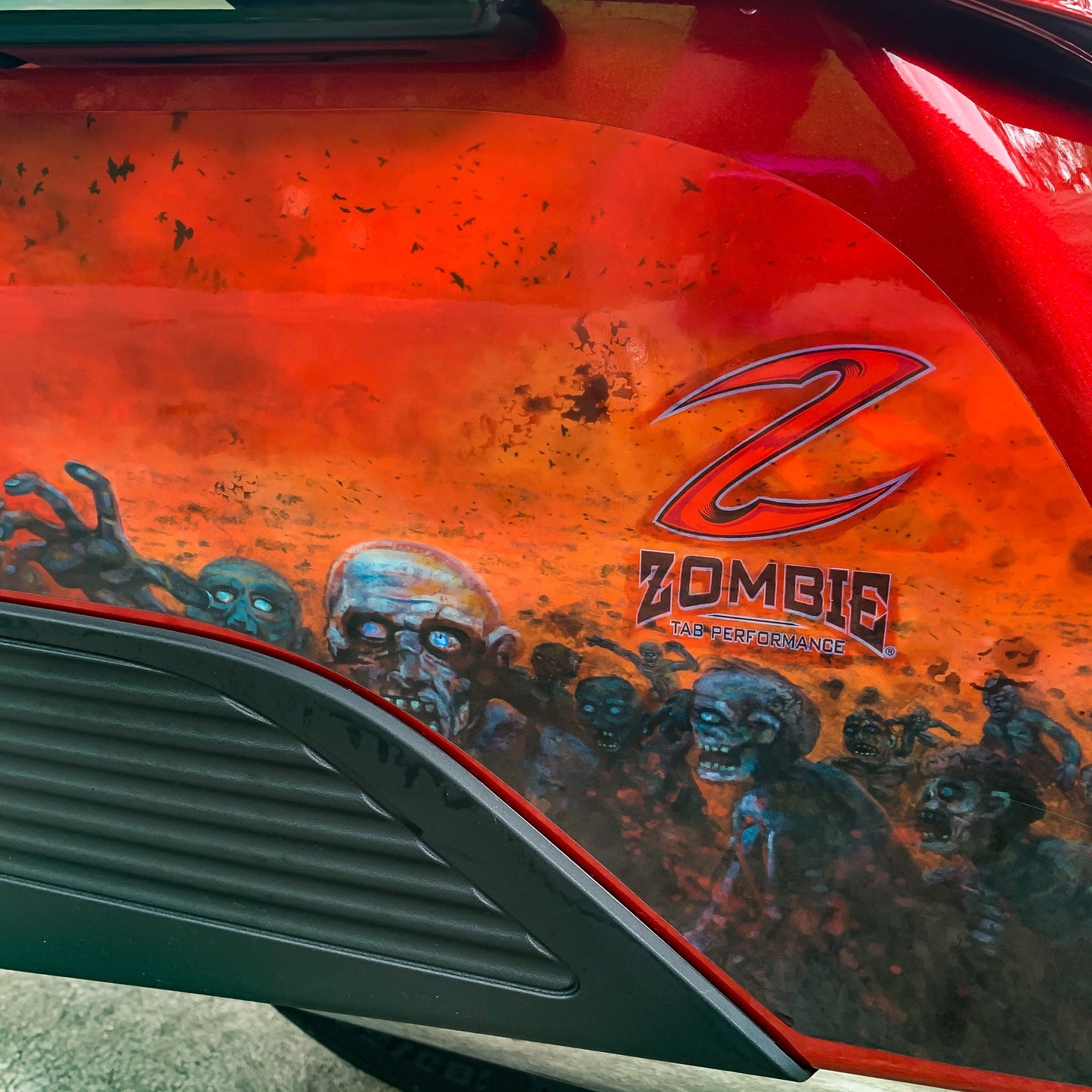 TAB Performance Zombie Saddlebag Decals for Challenger/Pursuit (Red)