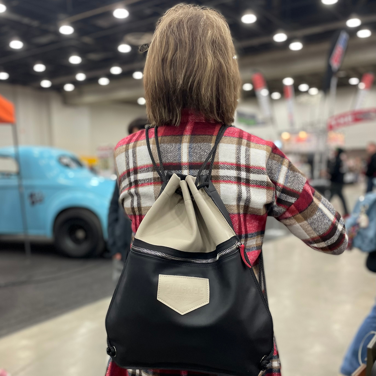 Detroit Drawstring Backpack in Leather ( Made to Order)