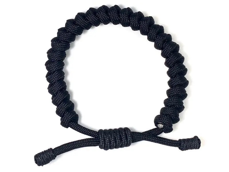 Engineered Jet Black Rope Bracelet – Handmade 550 Paracord Design