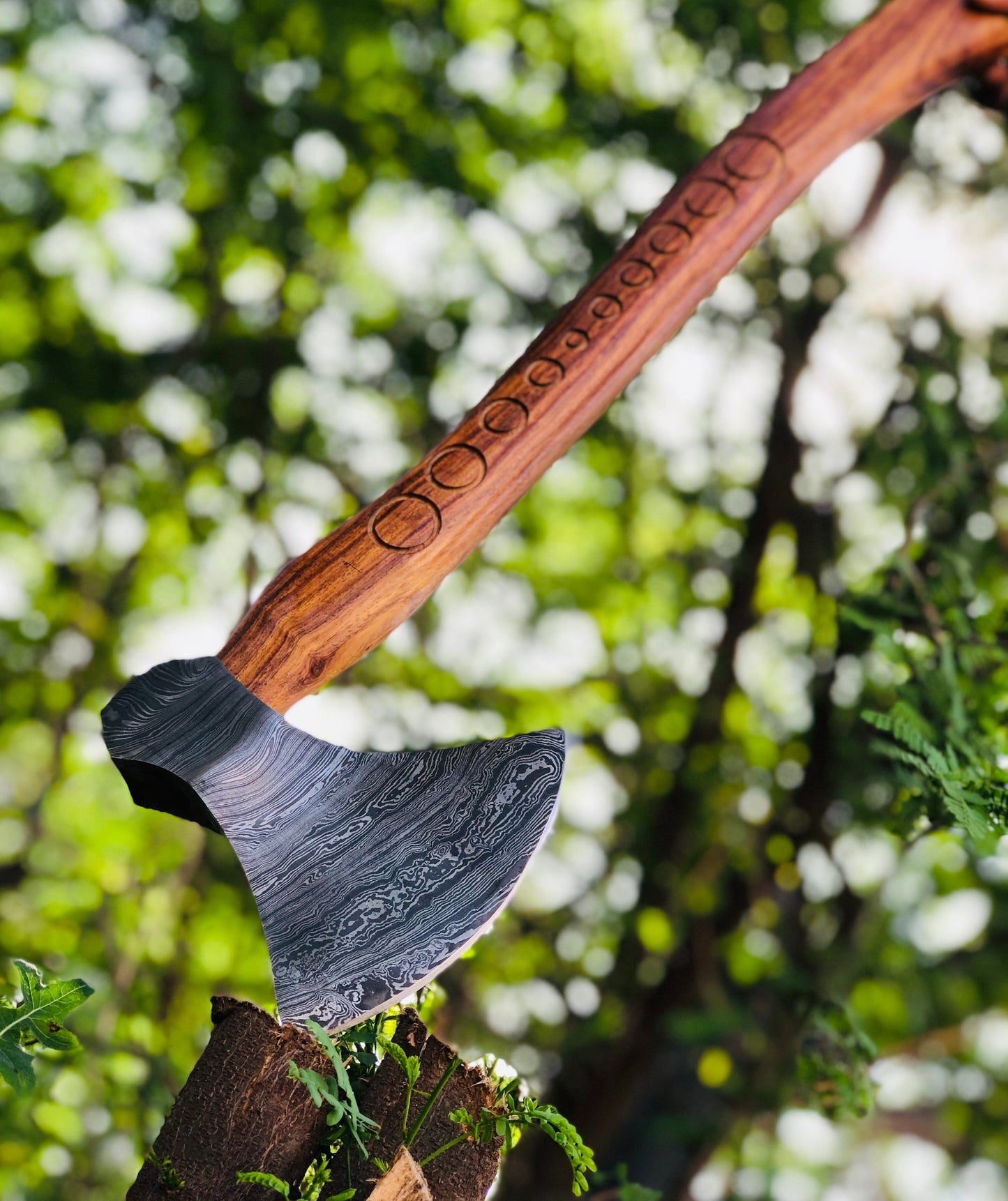 Custom Hammer Forged Damascus Steel Axe