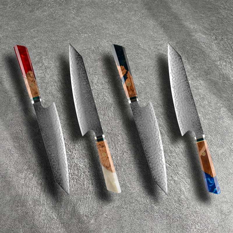 Imperium Japanese VG10 Damascus Chef's Knife with Exotic Olive Wood Handle & Sheath