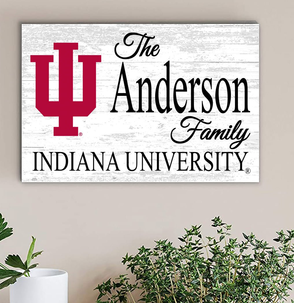 Indiana University Family Name Sign – Personalized Wood Plaque for Alumni or Graduation
