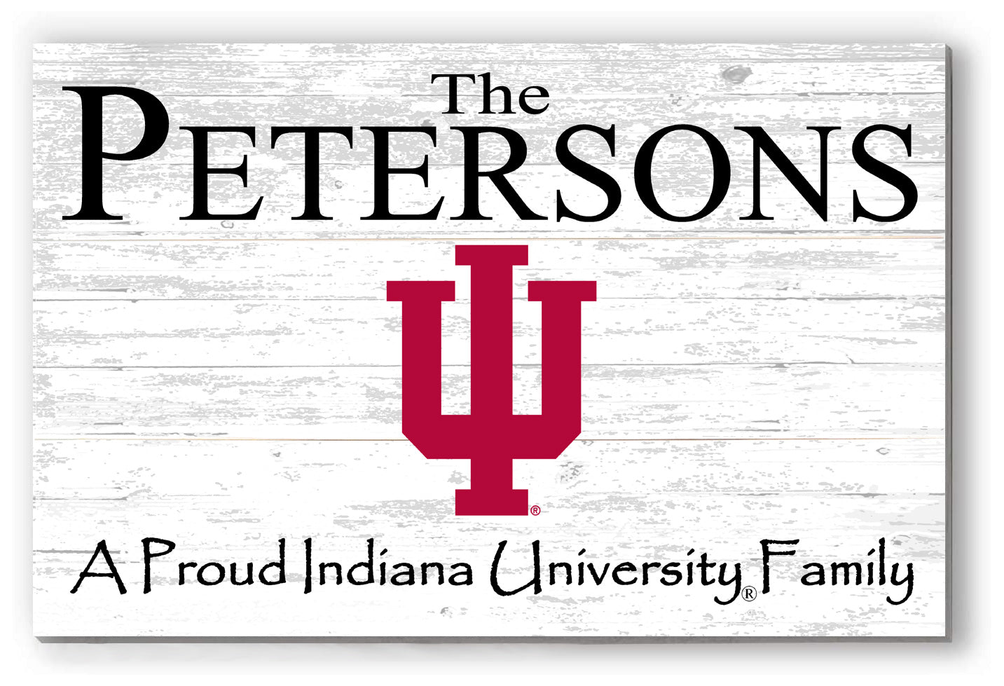 Indiana University Family Name Sign – Personalized Wood Plaque for Alumni or Graduation