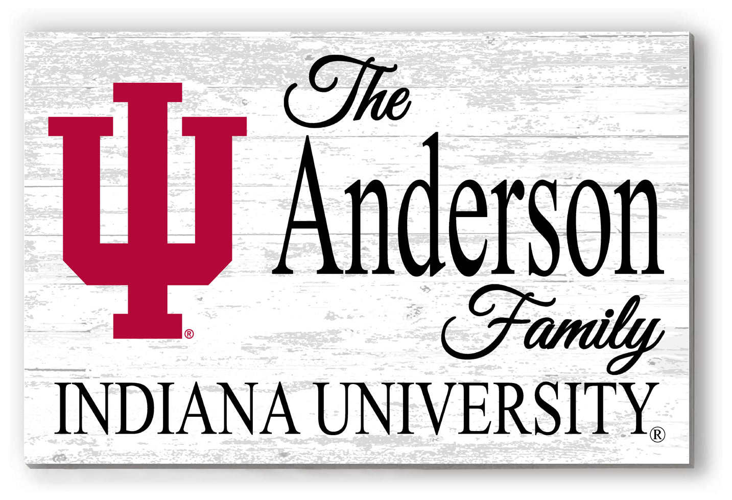 Indiana University Family Name Sign – Personalized Wood Plaque for Alumni or Graduation