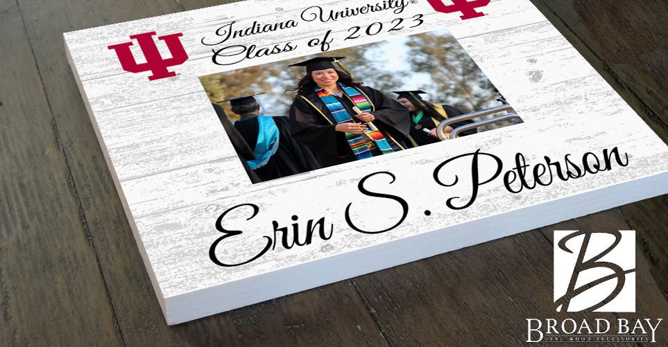 Indiana University Personalized Graduation Picture Frame Plaque – Upload Your Photo, Name & Class Year – 10.5"x10.5"