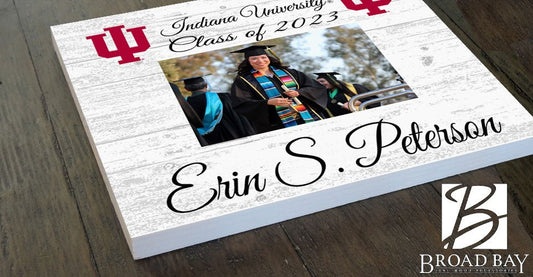 Indiana University Personalized Graduation Picture Frame Plaque – Upload Your Photo, Name & Class Year – 10.5"x10.5"