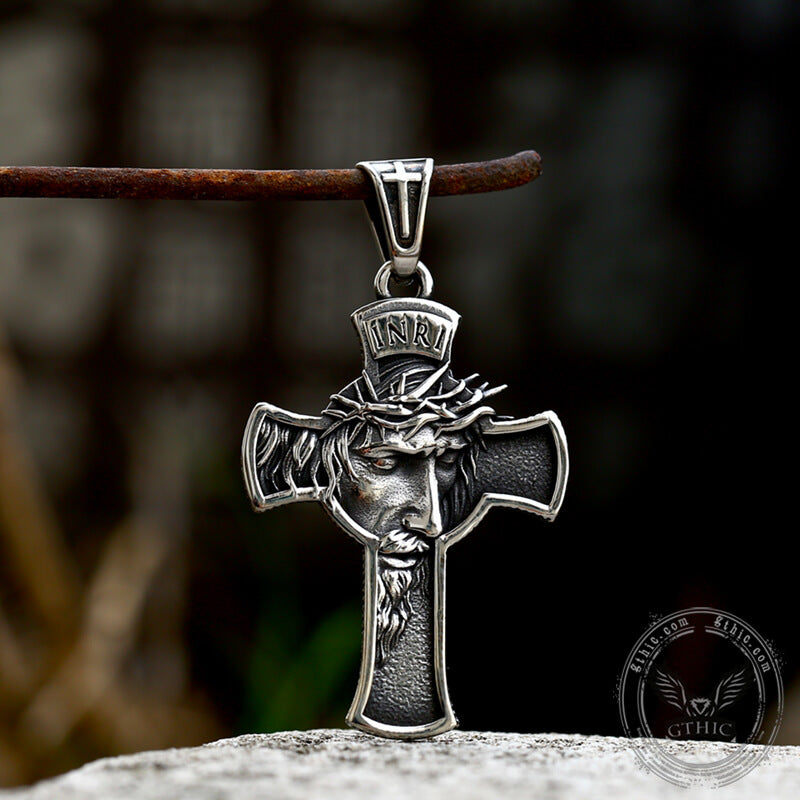 INRI Christian Cross Pure Tin Necklace
