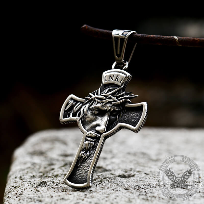 INRI Christian Cross Pure Tin Necklace