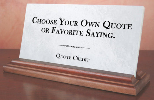 Custom Marble Quote Plaque – Personalized Desk Gift with Your Favorite Saying