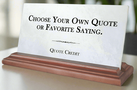 Custom Marble Quote Plaque – Personalized Desk Gift with Your Favorite Saying