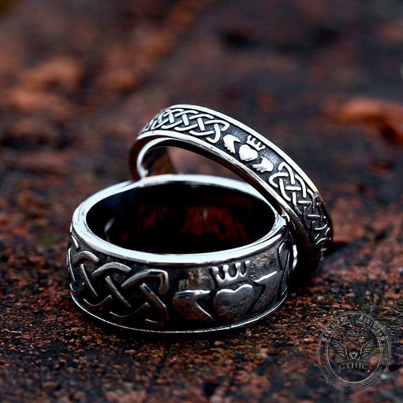 Irish Claddagh Stainless Steel Viking Ring